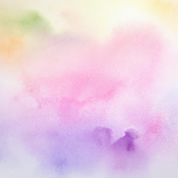 Une aquarelle colorée avec un fond violet et vert.