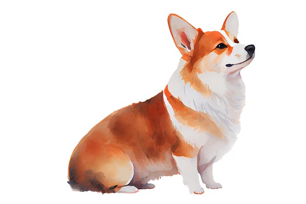 Photo aquarelle corgi