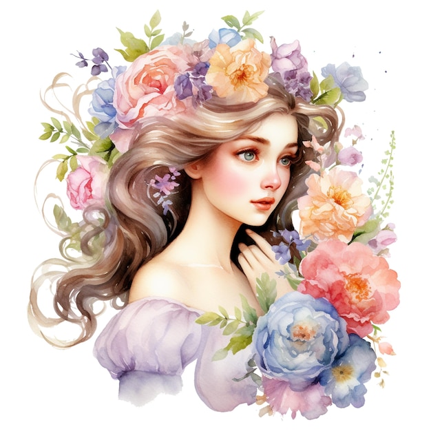 Aquarelle de la dame victorienne Clipart