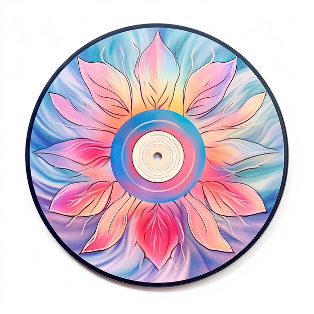 Aquarelle d'un disque vinyle