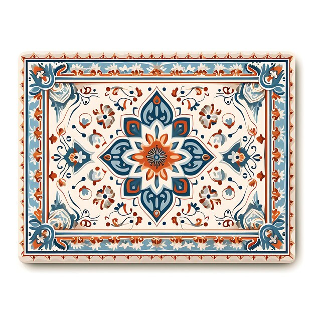 Photo aquarelle du tapis omayyade syrien design architectural motif géométrique motif de t-shirt re clipart