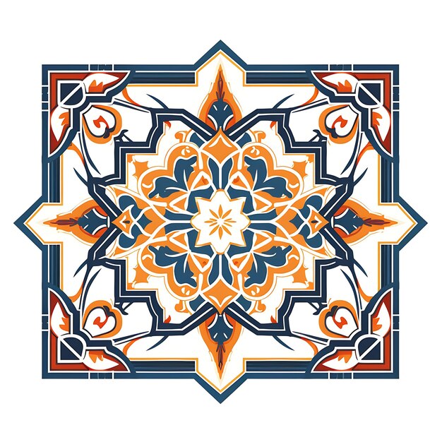 Photo aquarelle du tapis omayyade syrien design architectural motif géométrique motif de t-shirt re clipart