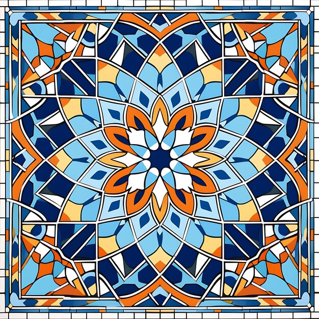 Photo aquarelle du tapis omayyade syrien design architectural motif géométrique motif de t-shirt re clipart