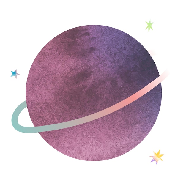 Aquarelle élément de Saturne transparent png