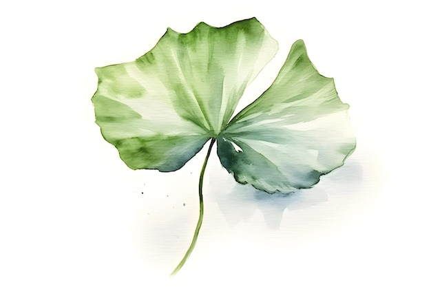 Aquarelle de feuille de lotus