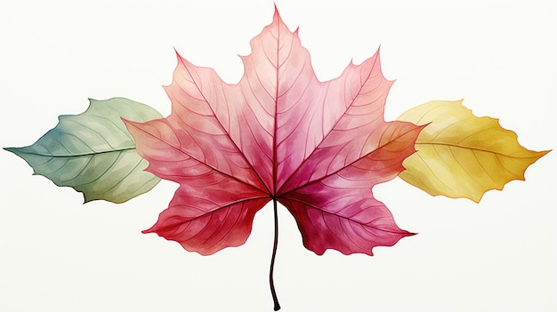 aquarelle feuilles d'automne fond d'écran HD 8K Image photographique