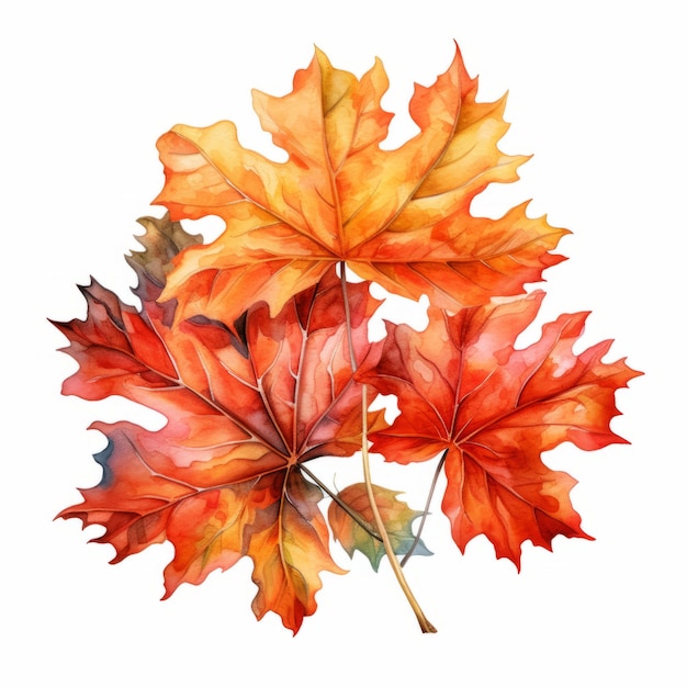 Aquarelle feuilles d&#39;automne