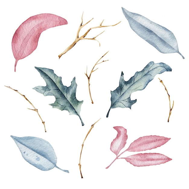 Aquarelle feuilles d&#39;automne