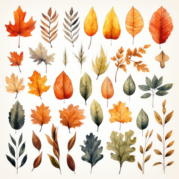 Aquarelle feuilles d&#39;automne