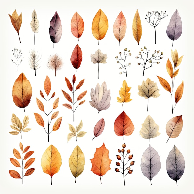 Aquarelle feuilles d&#39;automne