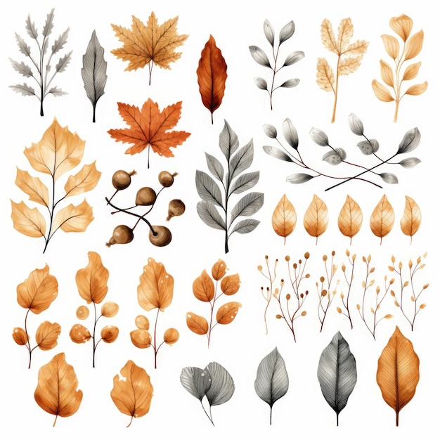 Aquarelle feuilles d&#39;automne