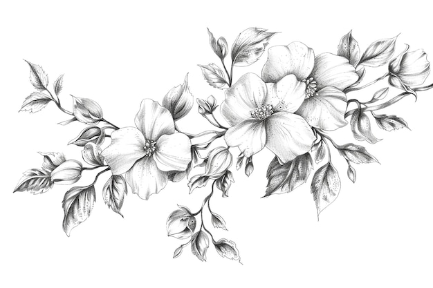 Aquarelle fleurs art détaillé