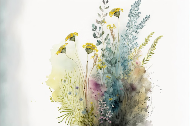 Aquarelle de fleurs sauvages