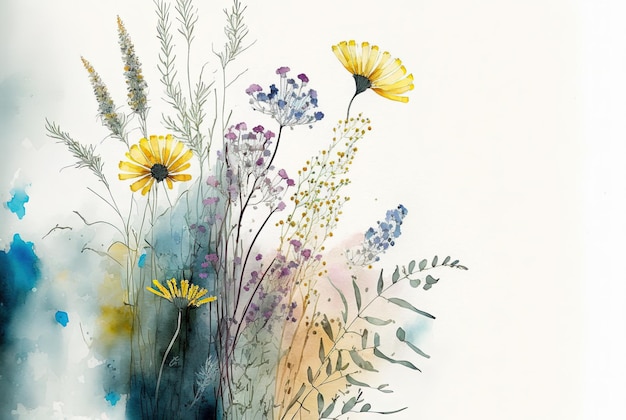 Aquarelle de fleurs sauvages