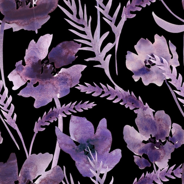 Aquarelle fleurs violettes clipart Floral clip art illustration à la main pour cartes de voeux papier peint papeterie tissu carte de mariage motif fleur