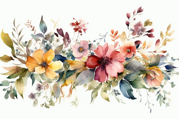 Une aquarelle de fleurs.