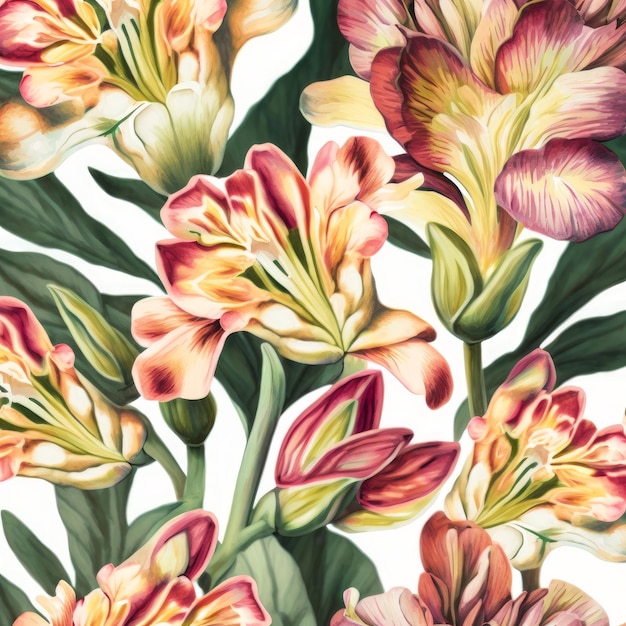 Aquarelle florale Alstroemeria