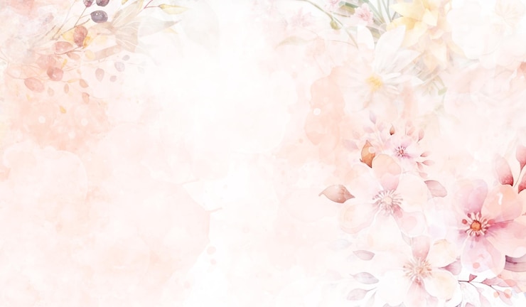 Photo aquarelle florale rose avec fond de peinture à la main
