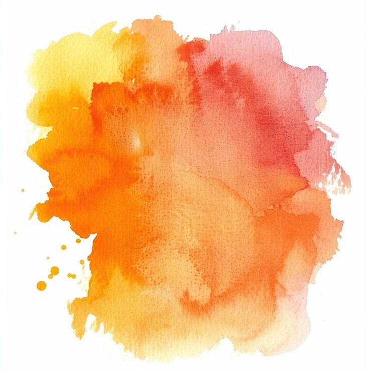 Photo aquarelle de fond taché peignant la couleur orange
