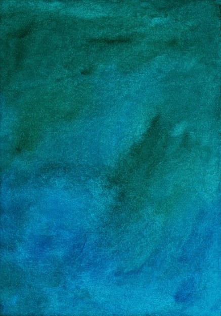 Aquarelle fond vert bleu profond. Peinte à la main