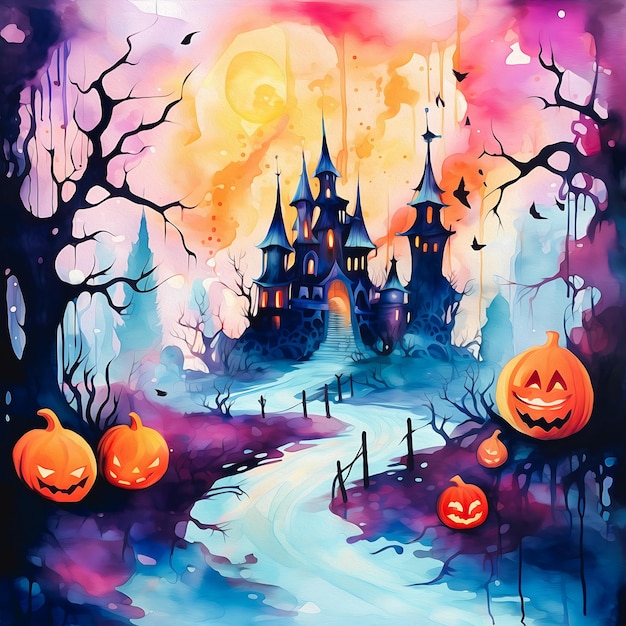 Aquarelle halloween background