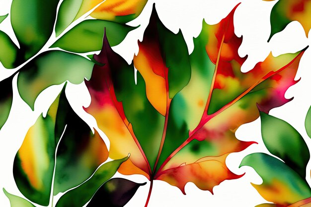 Aquarelle leaves