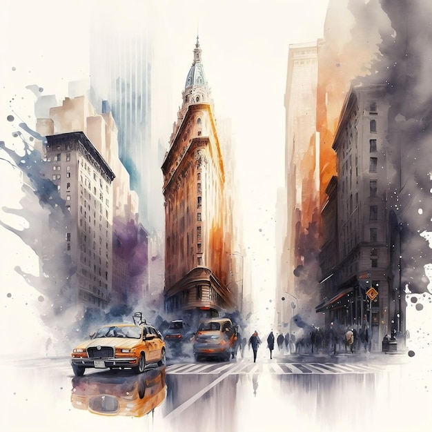 Aquarelle new-yorkaise