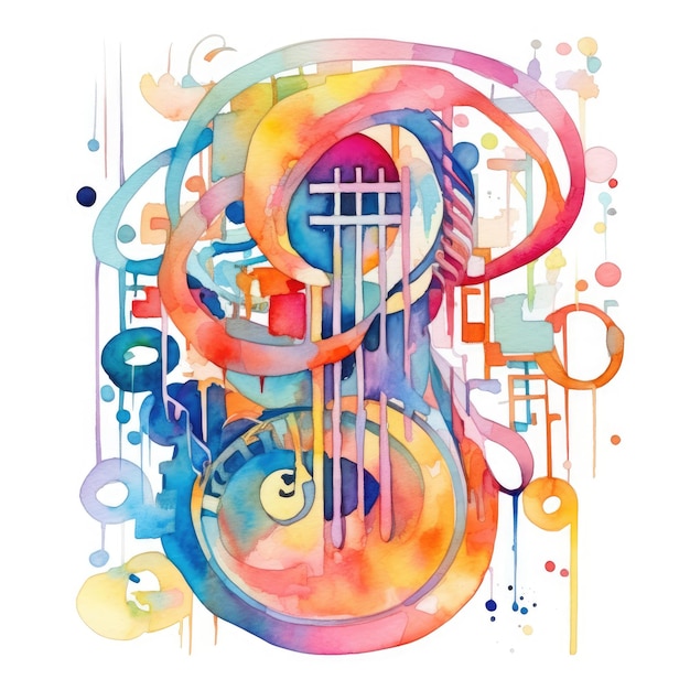 Photo aquarelle d'une note de musique