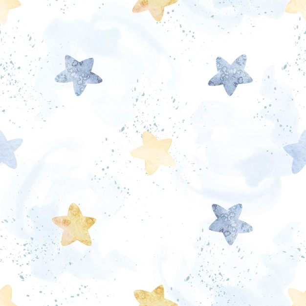 Aquarelle nuages lune étoiles éléments décoratifs Illustrations à l'aquarelle clip art pour les décorations de pépinière