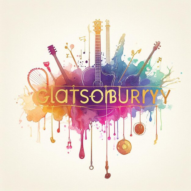 Photo aquarelle ombre graphique de glastonbury