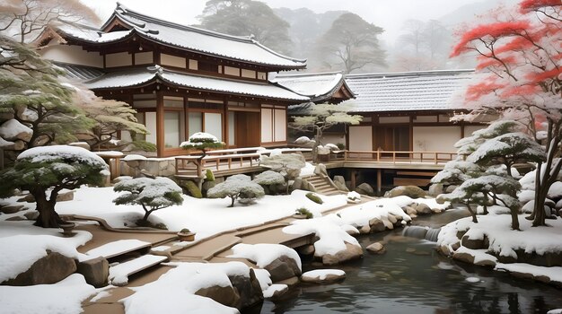 Photo aquarelle onsen spa dans chaque endroit célèbre japon et corée papier peint voyages de sources chaudes artistiques