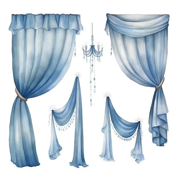 Aquarelle d'oreillers jette des rideaux tapis Moody Blues aquarelle détresse sur fond blanc 2D