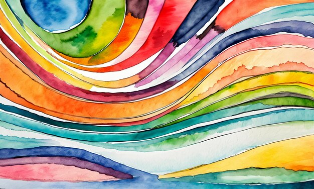 Aquarelle peinture abstraite colorée illustration dessin animé style papier peint fond design