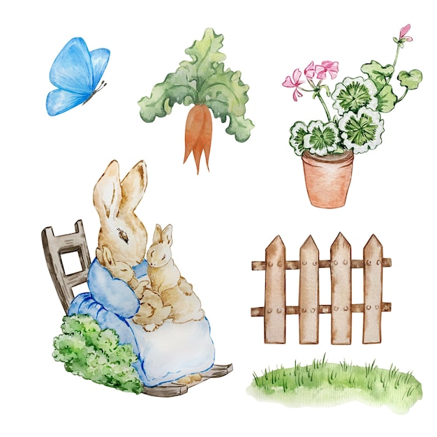 Aquarelle Peter Rabbit est un livre d'illustration pour enfants.