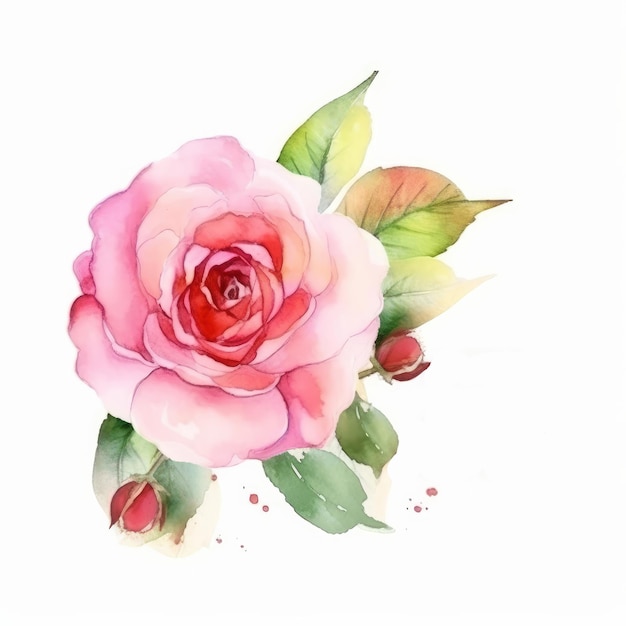 Aquarelle Rose fleur Illustration AI GenerativexA