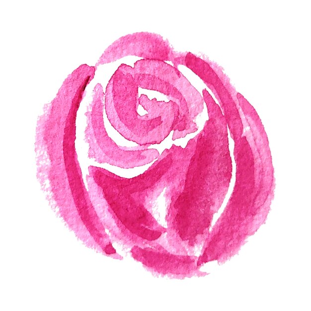 Aquarelle roses fleurs roses dessinées à la main dans un style abstrait pour l'invitation de fond de mariage logo