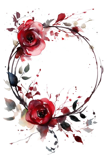 Une aquarelle de roses rouges.