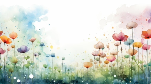 Aquarelle saison des pluies IA générative