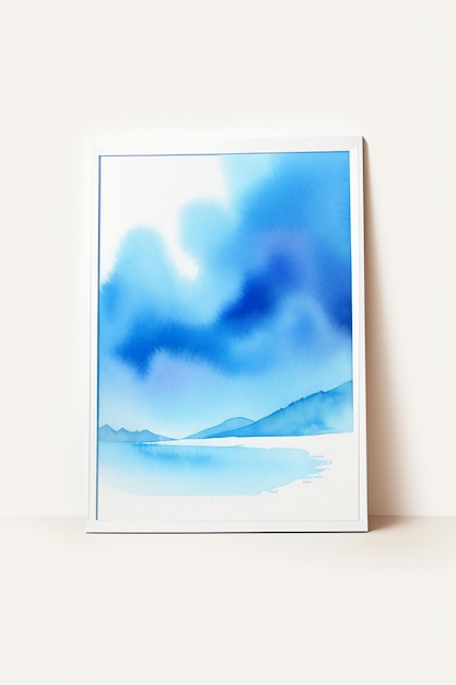 Aquarelle splash encre bleu image de fond belle couleur peinture effet de tache fond simple