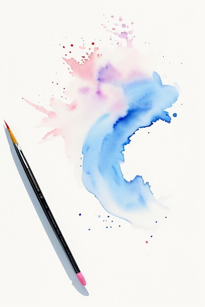 Aquarelle splash encre bleu image de fond belle couleur peinture effet de tache fond simple