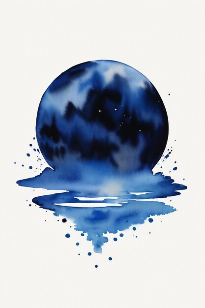 Photo aquarelle splash encre bleu image de fond belle couleur peinture effet de tache fond simple