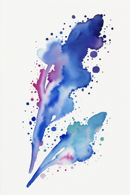 Aquarelle splash encre bleu image de fond belle couleur peinture effet de tache fond simple