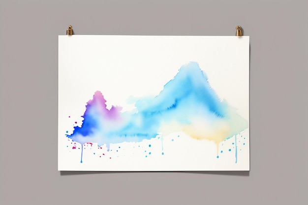 Aquarelle splash encre bleu image de fond belle couleur peinture effet de tache fond simple