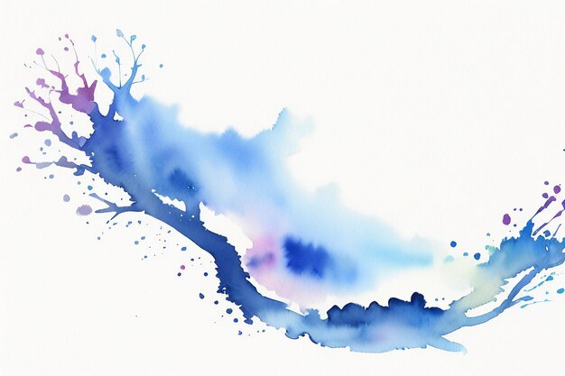 Photo aquarelle splash encre bleu image de fond belle couleur peinture effet de tache fond simple