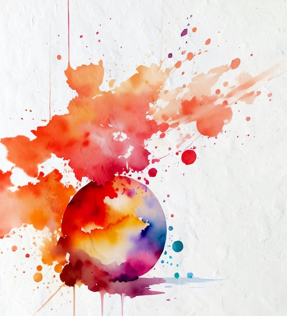 Aquarelle Splash Peinture Reproduction Blob Splatter Fond Coloré