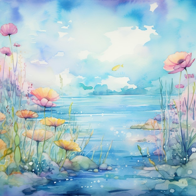 Aquarelle summer background