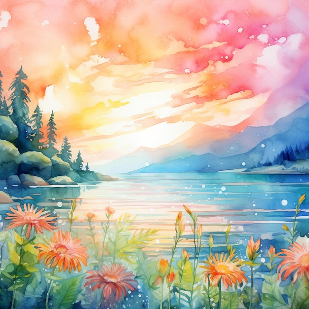 Aquarelle summer background