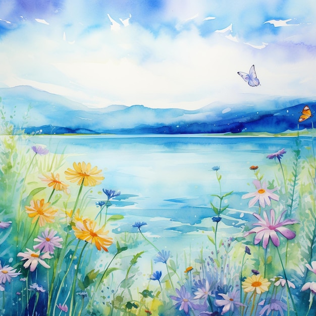 Aquarelle summer background