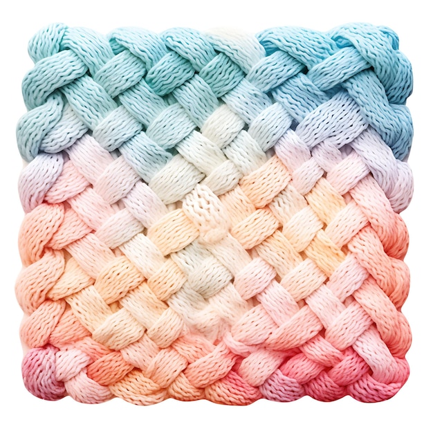 Aquarelle de vaisselle en coton tricotée à la main avec des couleurs pastel, une forme carrée, un design de T-shirt clipart