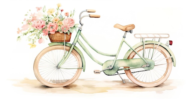 Aquarelle Vélos Vintage